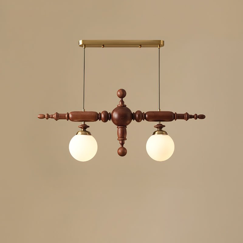 Isilira Classic Wood Glass Linear Pendant Light - Lamp Outdoor