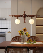 Isilira Classic Wood Glass Linear Pendant Light - Lamp Outdoor