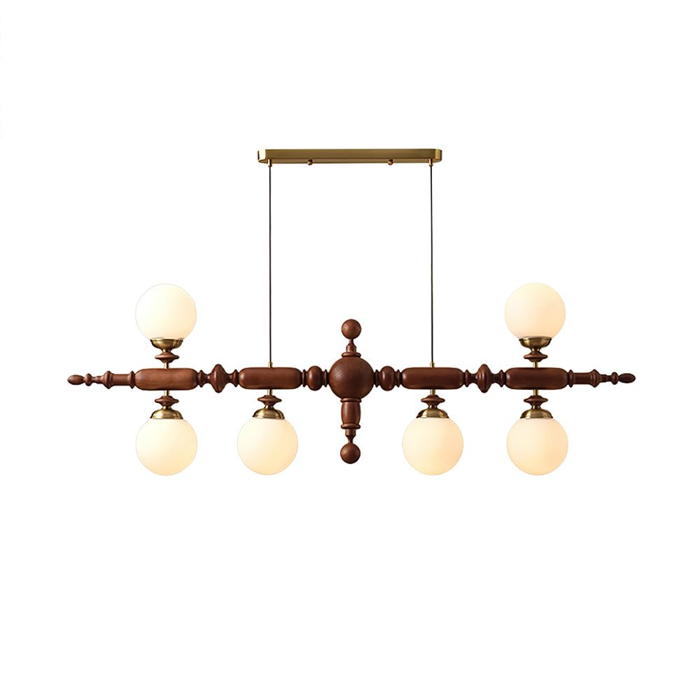 Isilira Classic Wood Glass Linear Pendant Light - Lamp Outdoor