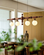Isilira Classic Wood Glass Linear Pendant Light - Lamp Outdoor