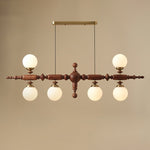 Isilira Classic Wood Glass Linear Pendant Light - Lamp Outdoor