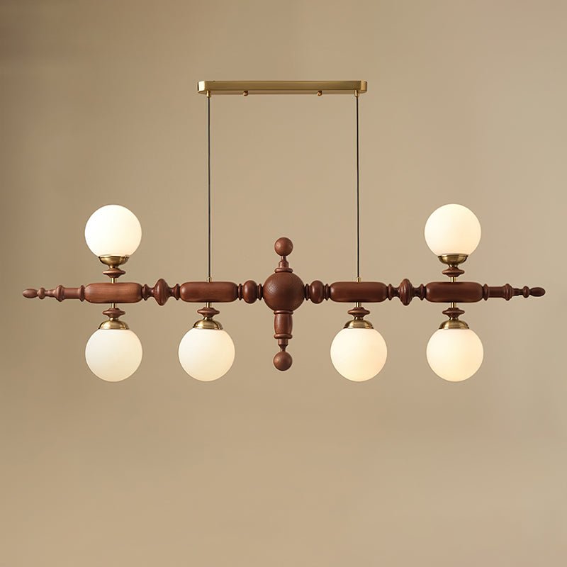 Isilira Classic Wood Glass Linear Pendant Light - Lamp Outdoor