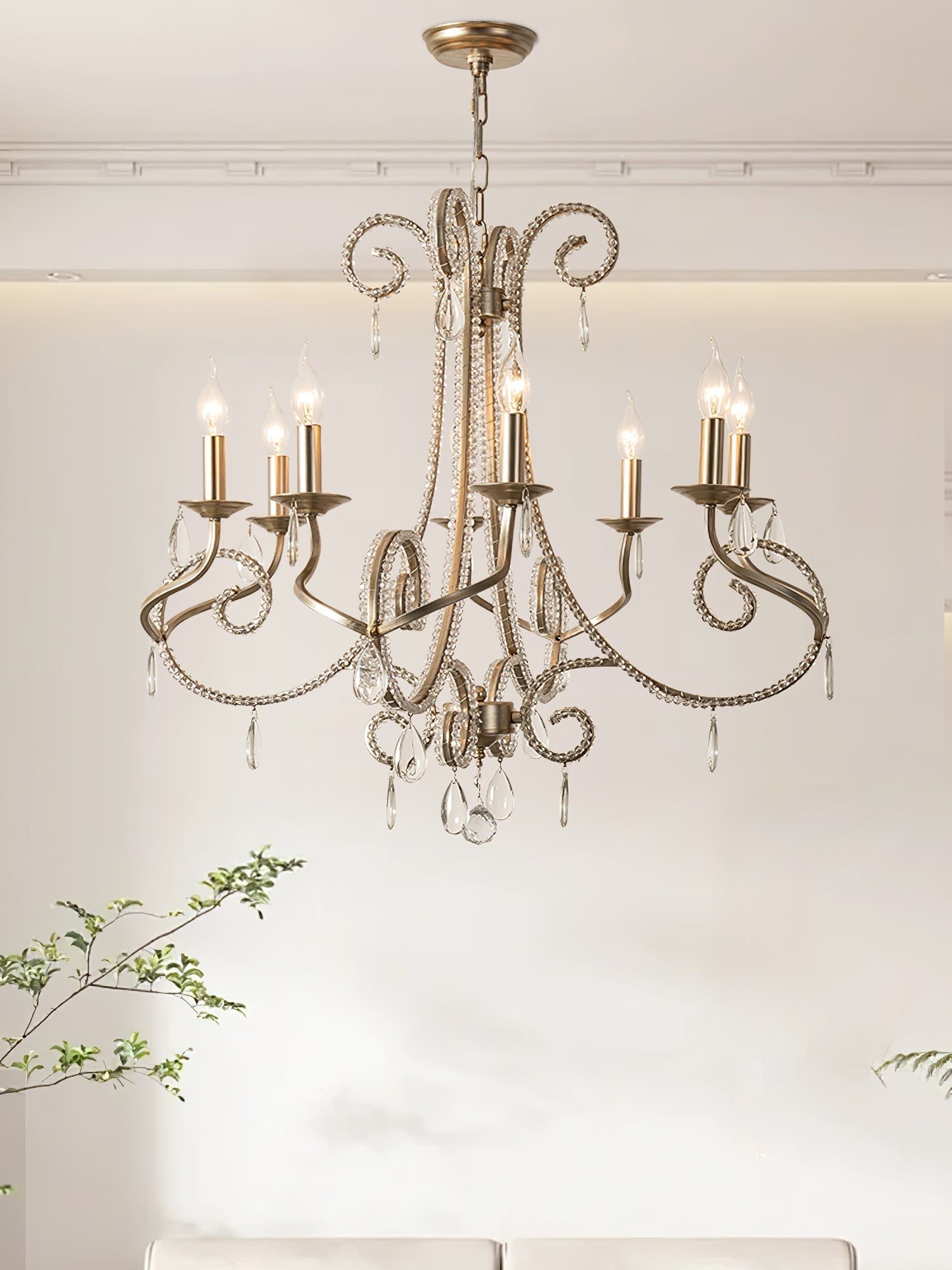 Elysara Crystal Candle Chandelier - Lamp Outdoor