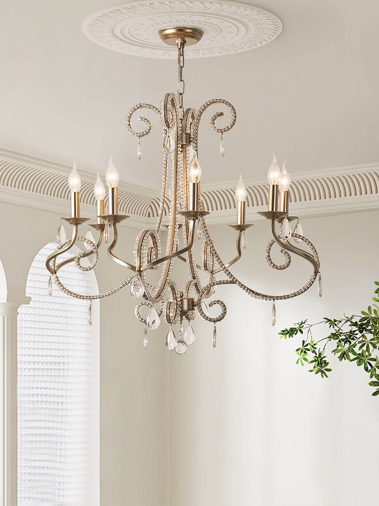 Elysara Crystal Candle Chandelier - Lamp Outdoor