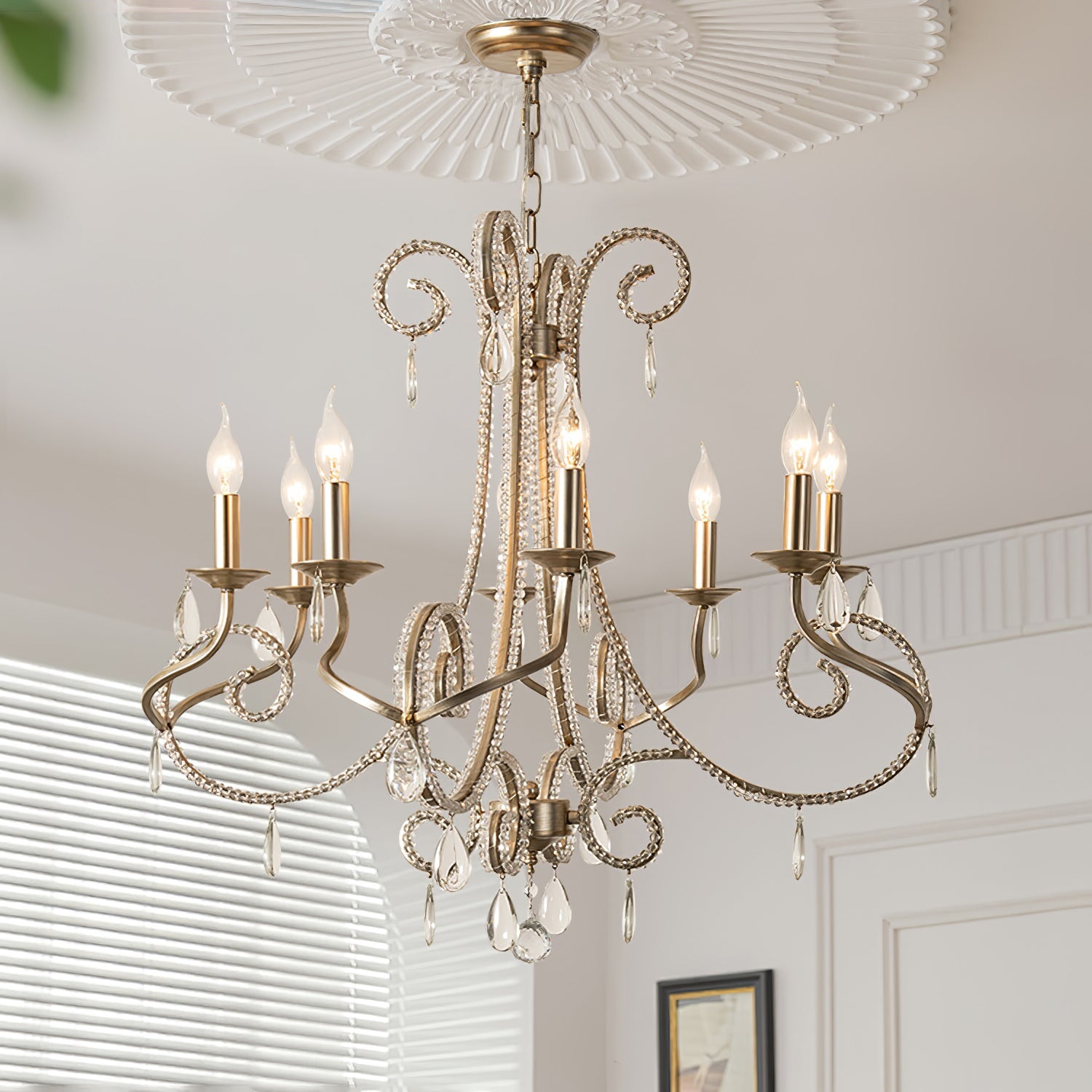 Elysara Crystal Candle Chandelier - Lamp Outdoor
