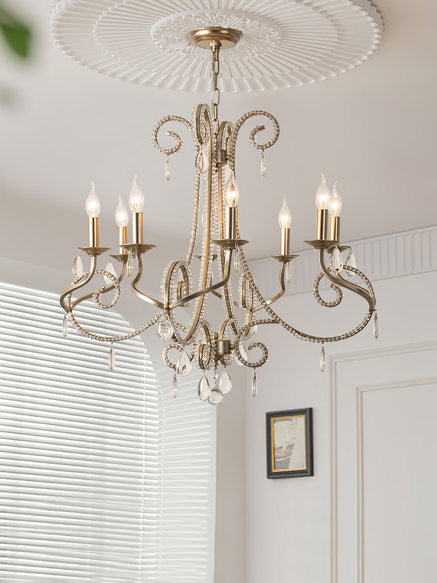 Elysara Crystal Candle Chandelier - Lamp Outdoor