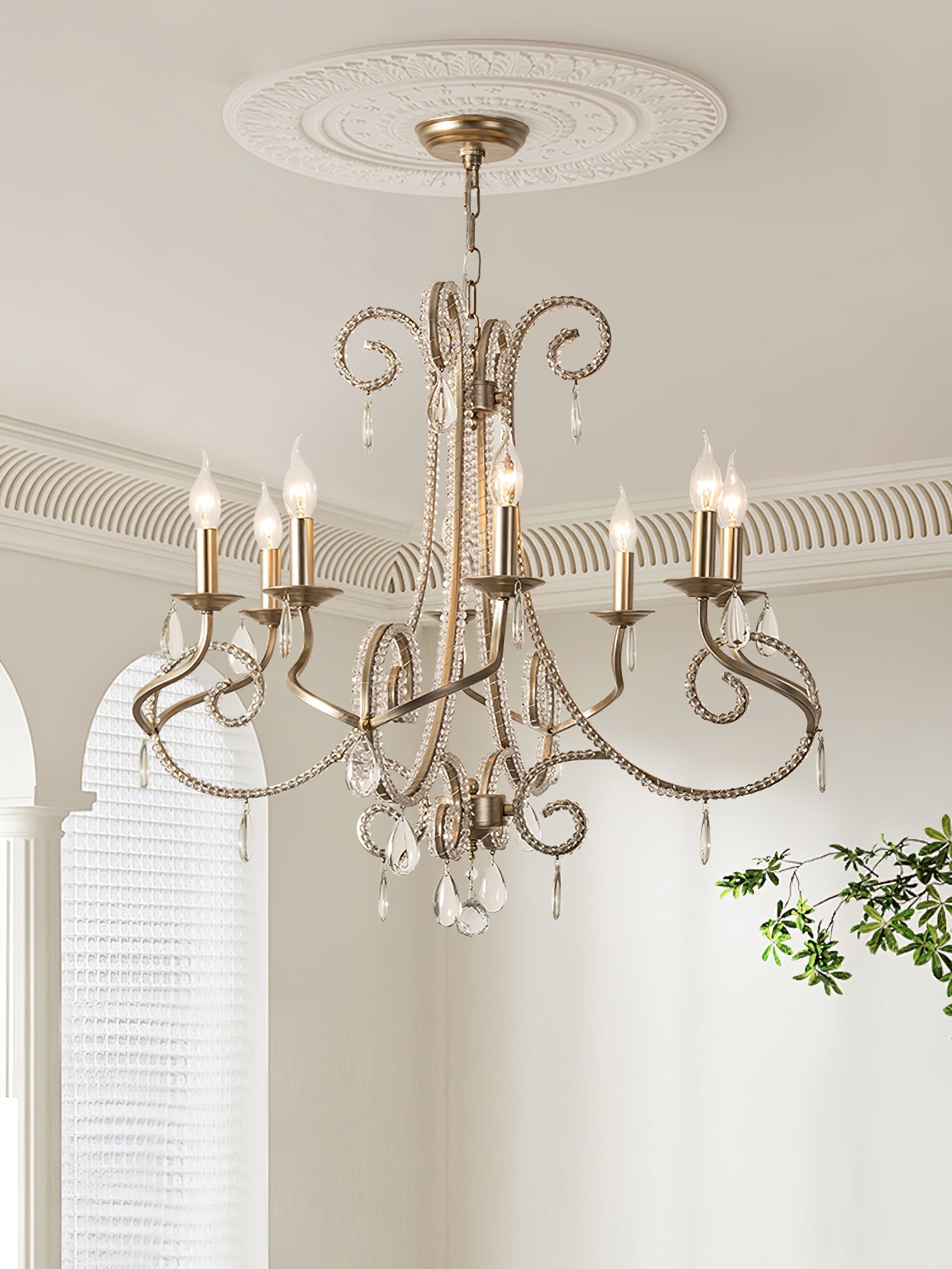 Elysara Crystal Candle Chandelier - Lamp Outdoor