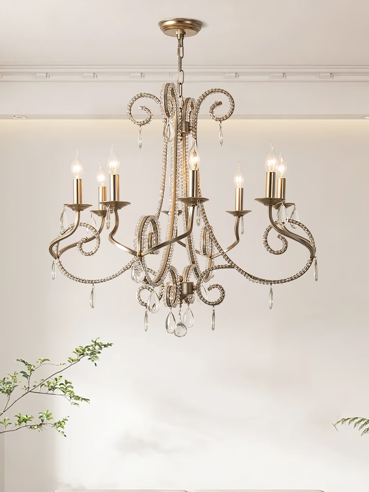 Elysara Crystal Candle Chandelier - Lamp Outdoor