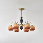 Aurora Chandelier Caramel Orb Curved Arm - Lamp Outdoor