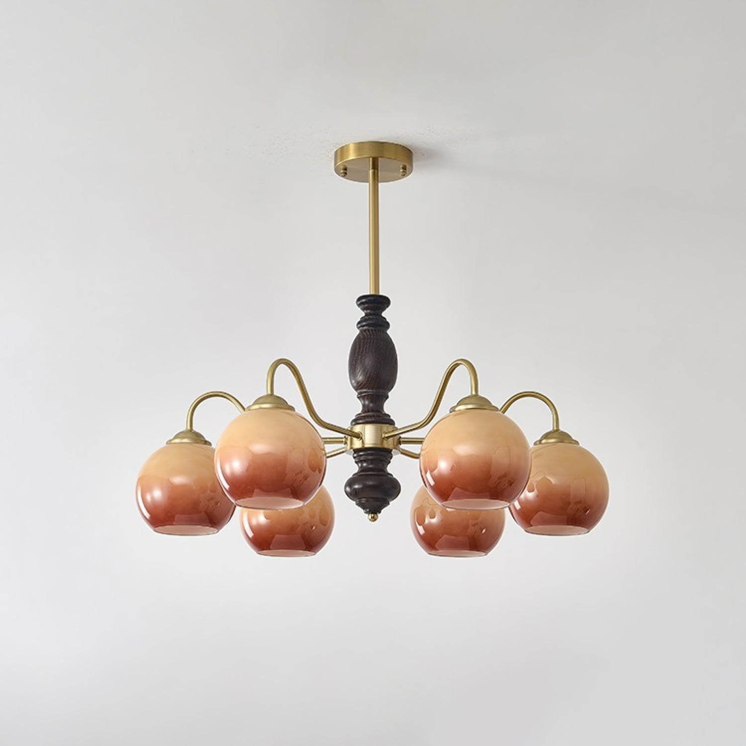 Aurora Chandelier Caramel Orb Curved Arm - Lamp Outdoor