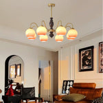 Aurora Chandelier Caramel Orb Curved Arm - Lamp Outdoor