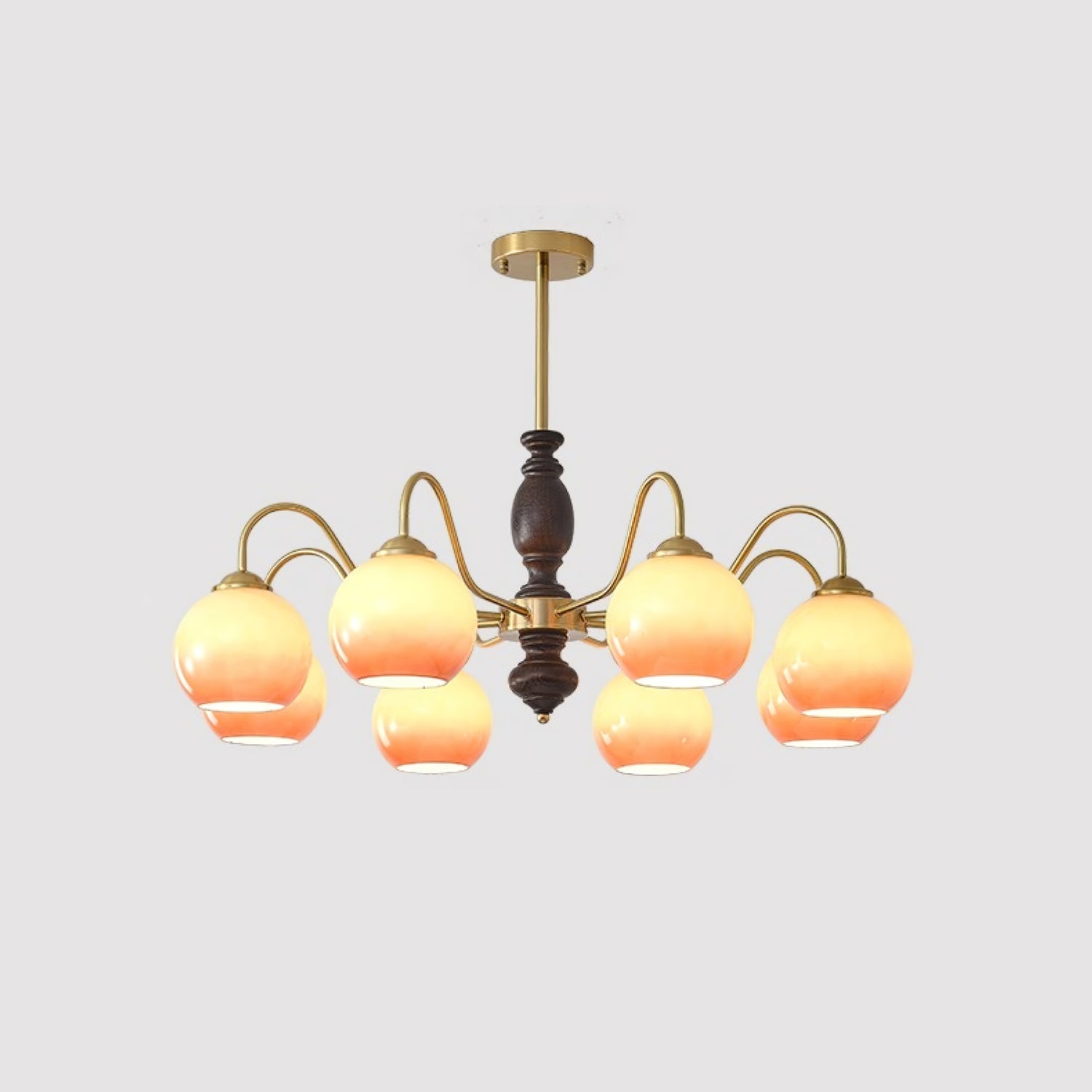 Aurora Chandelier Caramel Orb Curved Arm - Lamp Outdoor
