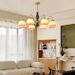 Aurora Chandelier Caramel Orb Curved Arm - Lamp Outdoor
