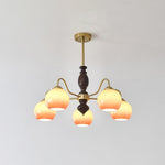 Aurora Chandelier Caramel Orb Curved Arm - Lamp Outdoor
