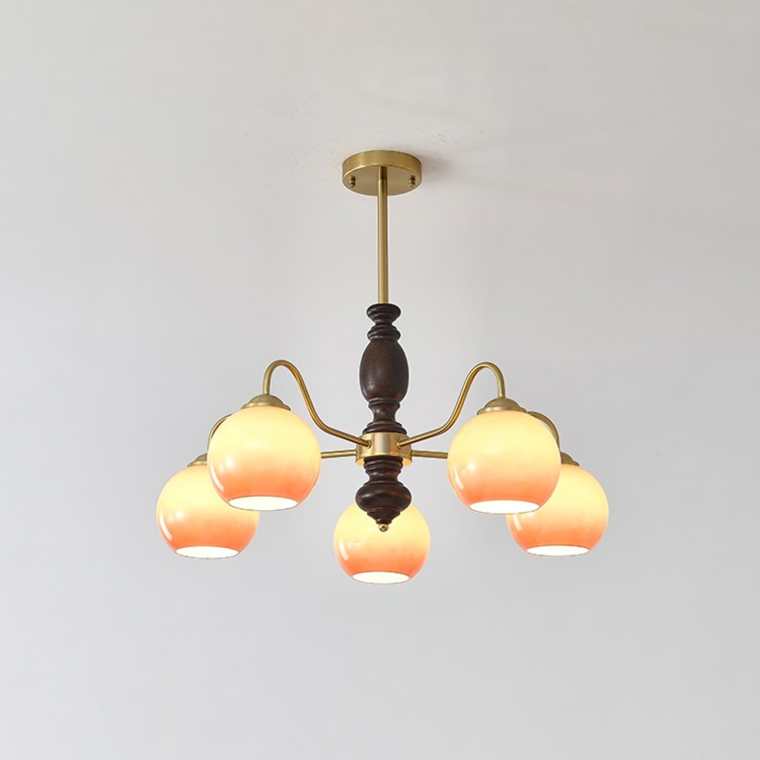 Aurora Chandelier Caramel Orb Curved Arm - Lamp Outdoor