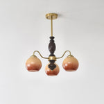 Aurora Chandelier Caramel Orb Curved Arm - Lamp Outdoor