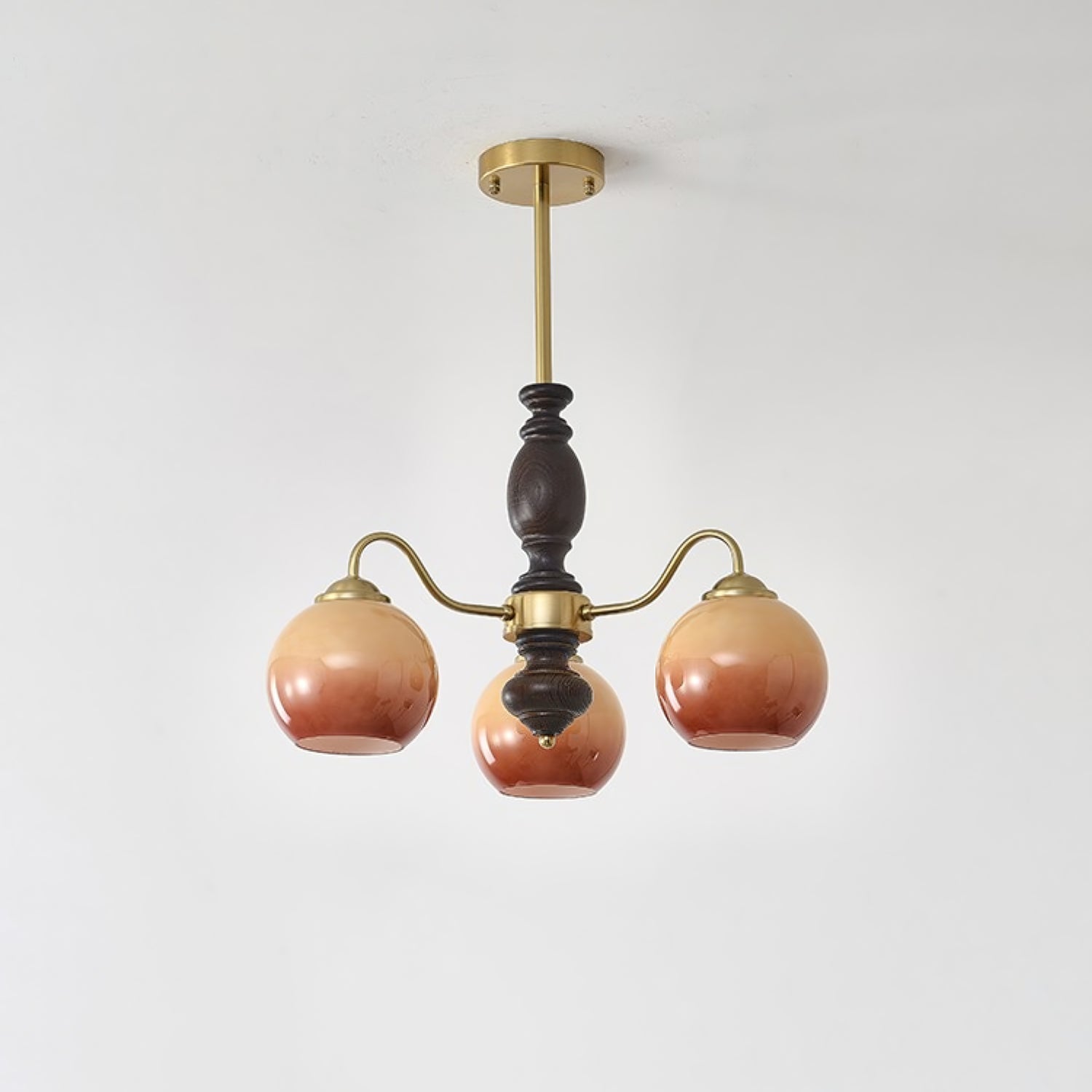 Aurora Chandelier Caramel Orb Curved Arm - Lamp Outdoor