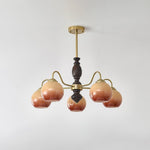 Aurora Chandelier Caramel Orb Curved Arm - Lamp Outdoor