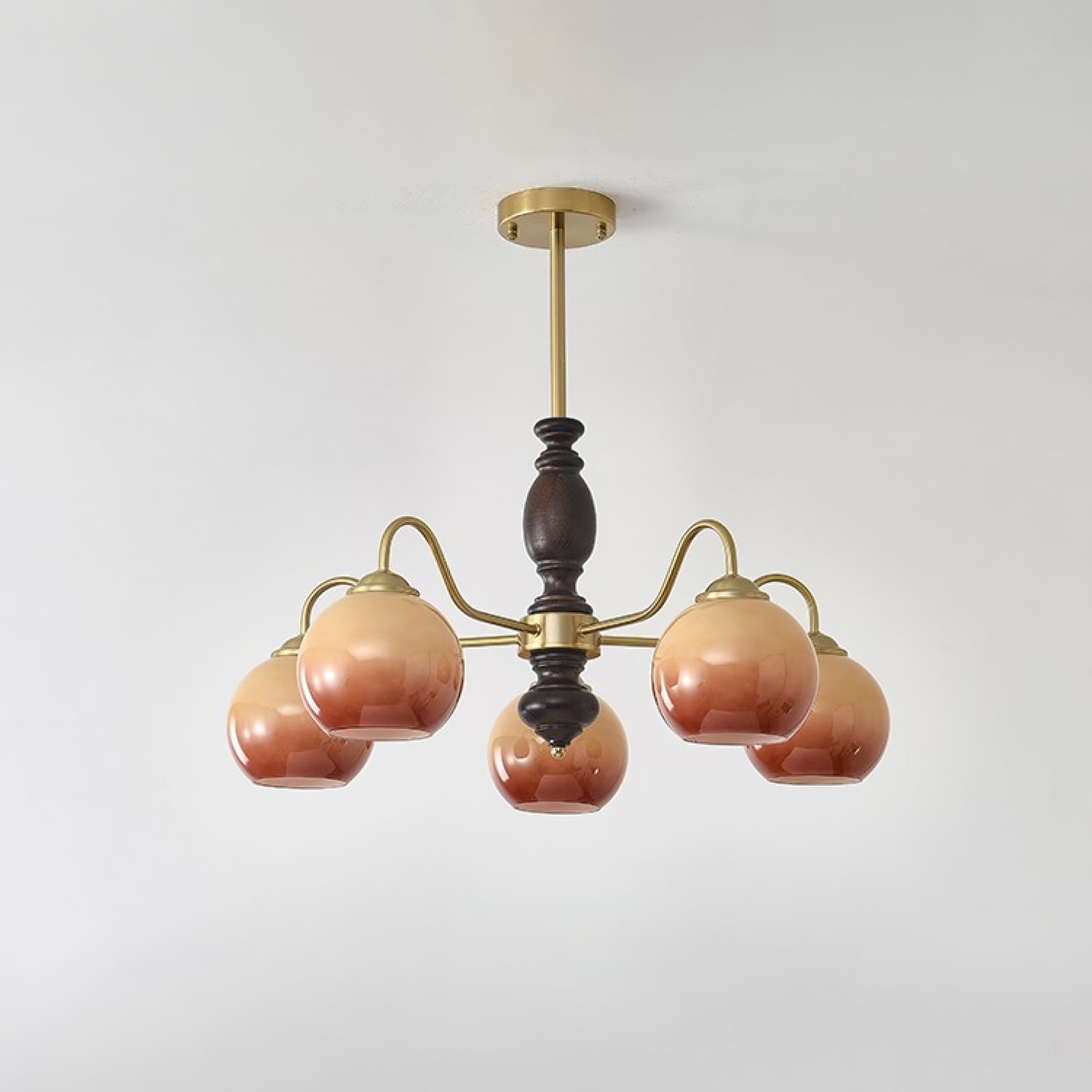 Aurora Chandelier Caramel Orb Curved Arm - Lamp Outdoor
