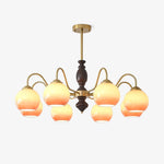 Aurora Chandelier Caramel Orb Curved Arm - Lamp Outdoor