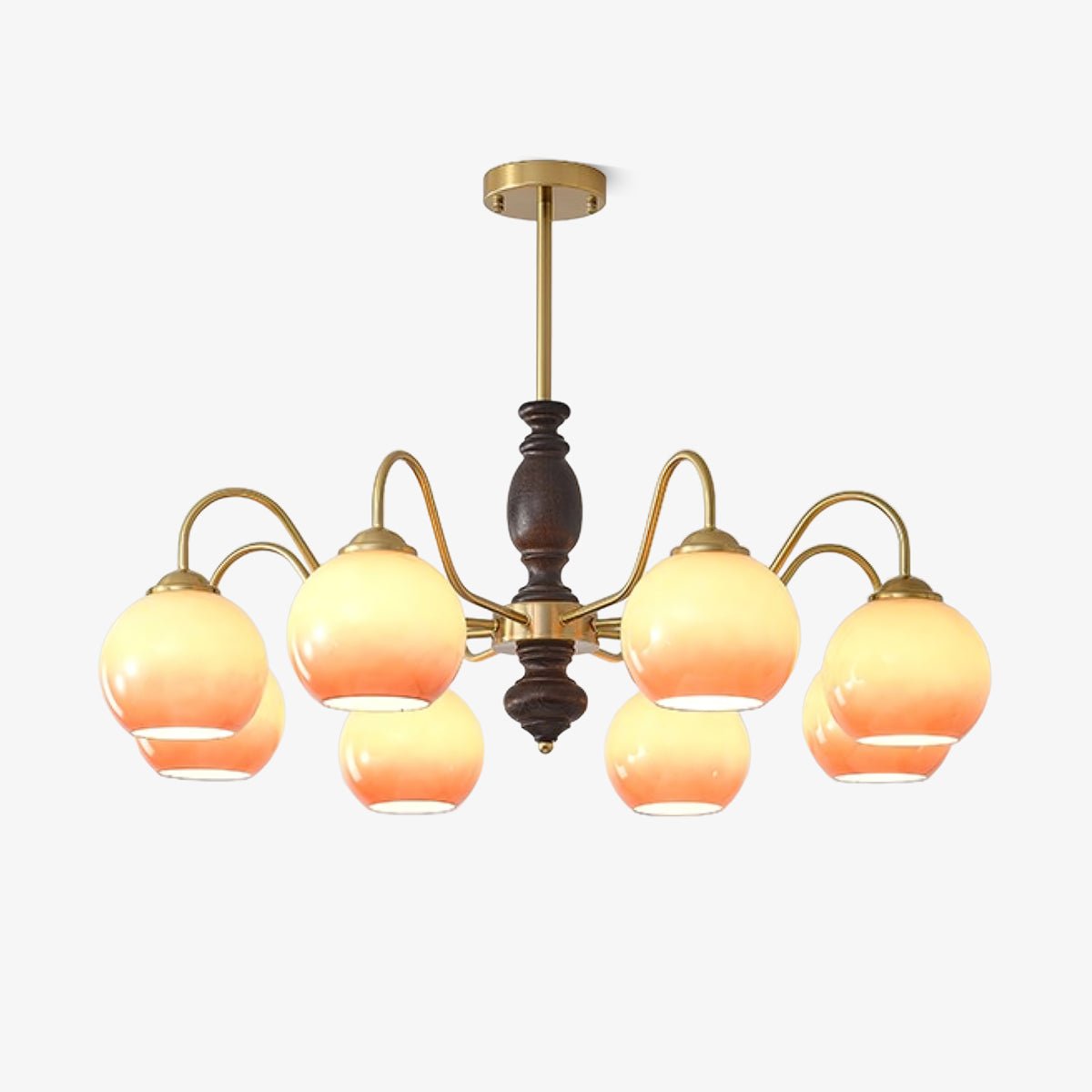 Aurora Chandelier Caramel Orb Curved Arm - Lamp Outdoor