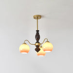 Aurora Chandelier Caramel Orb Curved Arm - Lamp Outdoor