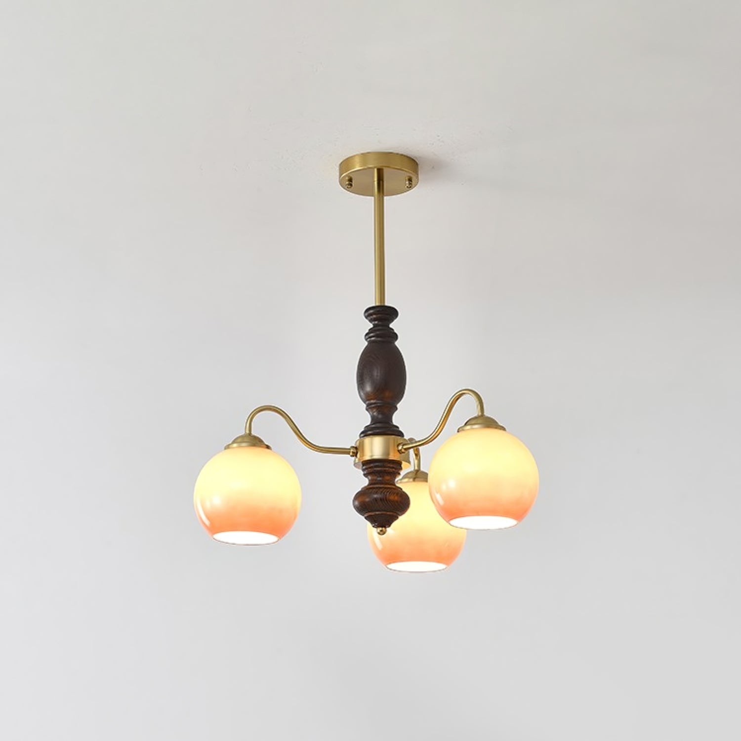 Aurora Chandelier Caramel Orb Curved Arm - Lamp Outdoor