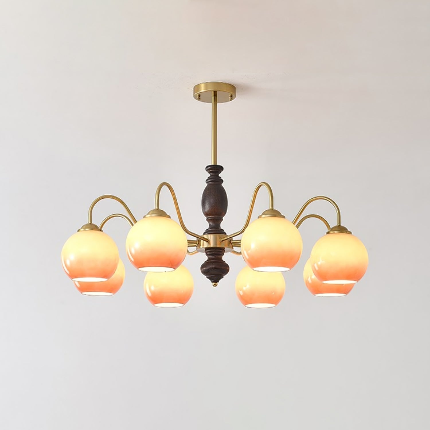 Aurora Chandelier Caramel Orb Curved Arm - Lamp Outdoor