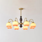 Aurora Chandelier Caramel Orb Curved Arm - Lamp Outdoor