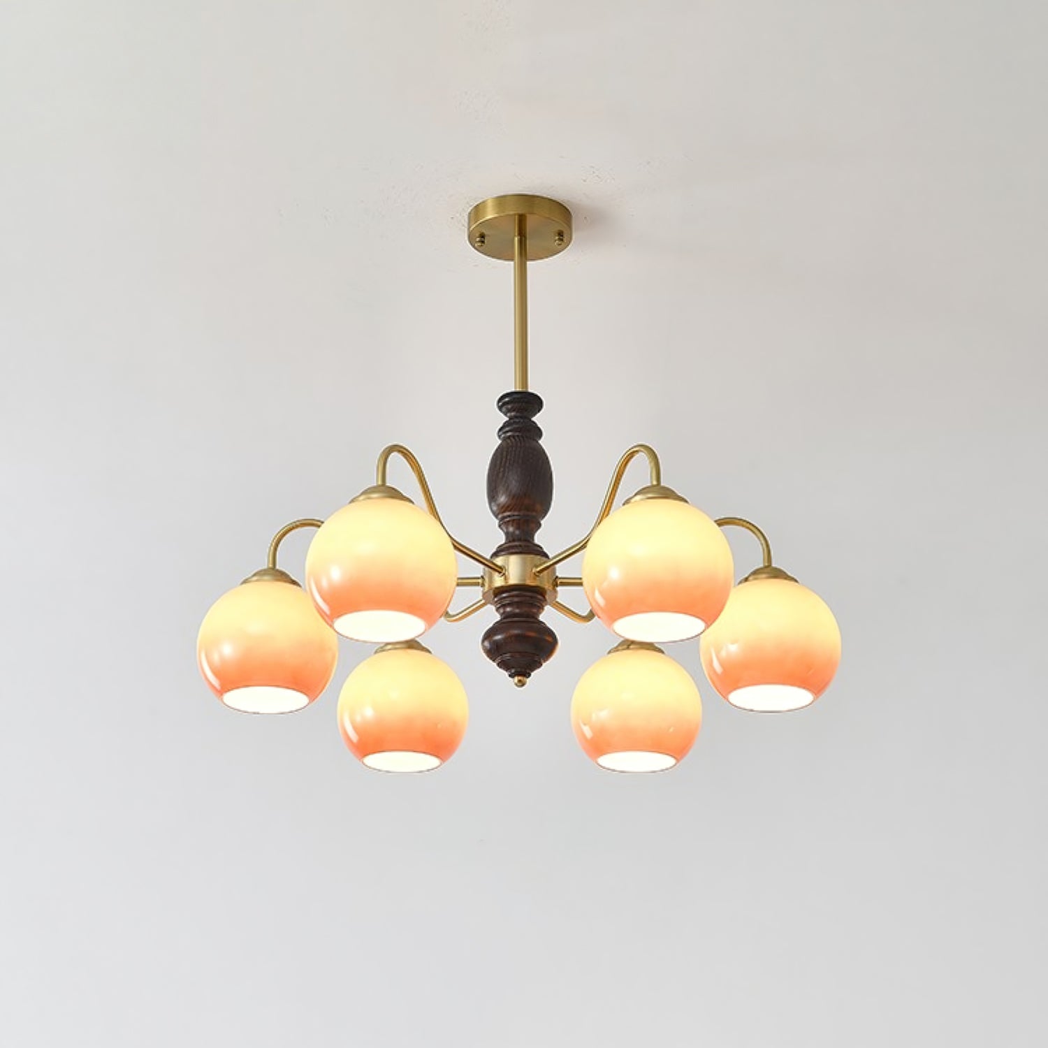 Aurora Chandelier Caramel Orb Curved Arm - Lamp Outdoor