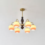 Aurora Chandelier Caramel Orb Curved Arm - Lamp Outdoor