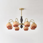 Aurora Chandelier Caramel Orb Curved Arm - Lamp Outdoor