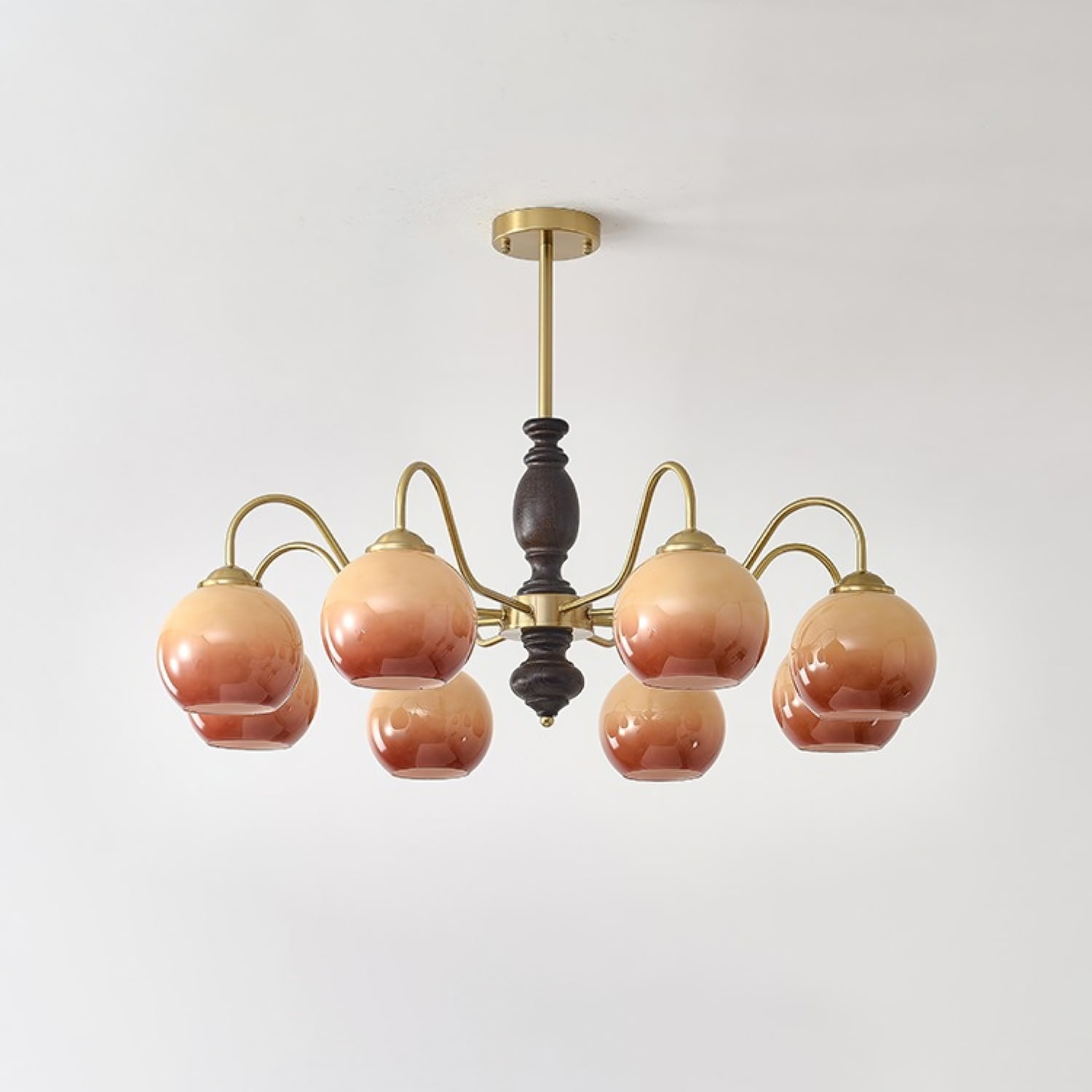 Aurora Chandelier Caramel Orb Curved Arm - Lamp Outdoor