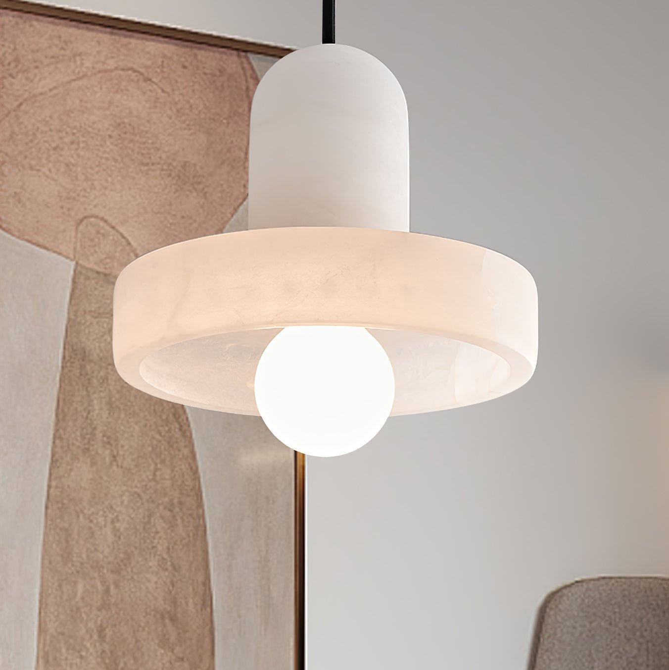 Lyvynos Stacked Alabaster Pendant Light - Lamp Outdoor