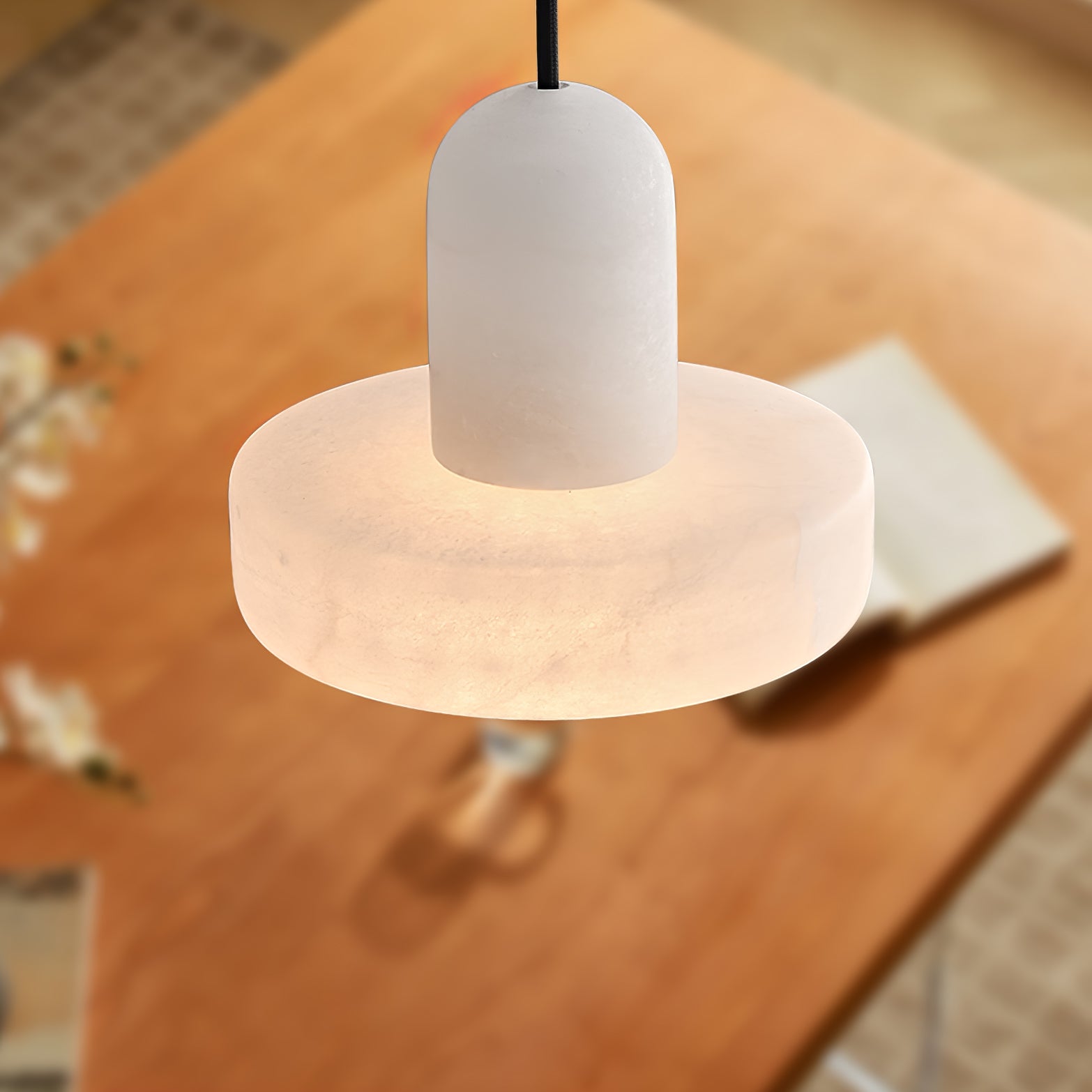 Lyvynos Stacked Alabaster Pendant Light - Lamp Outdoor