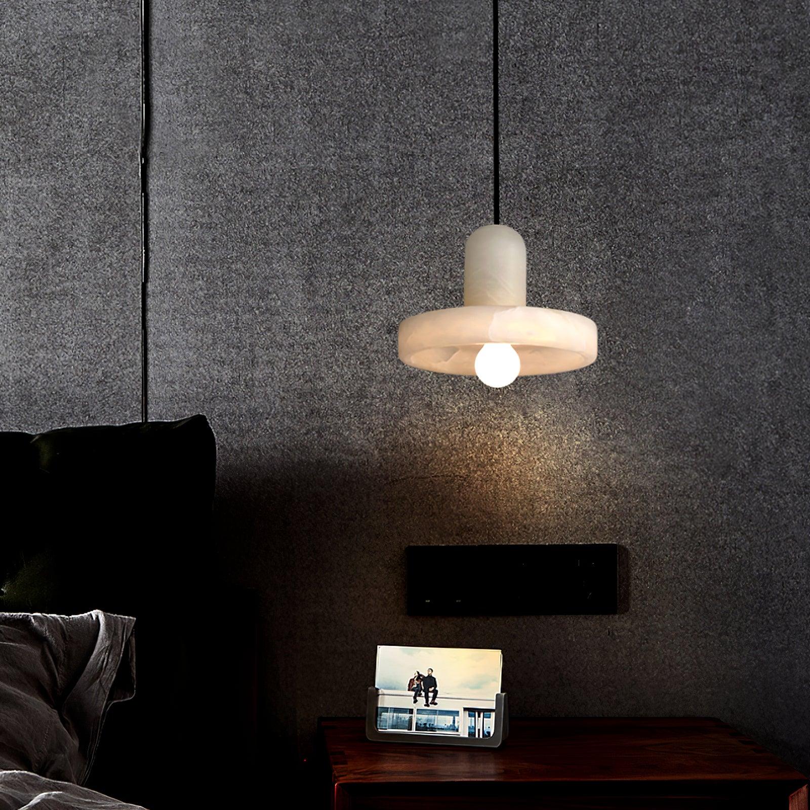 Lyvynos Stacked Alabaster Pendant Light - Lamp Outdoor