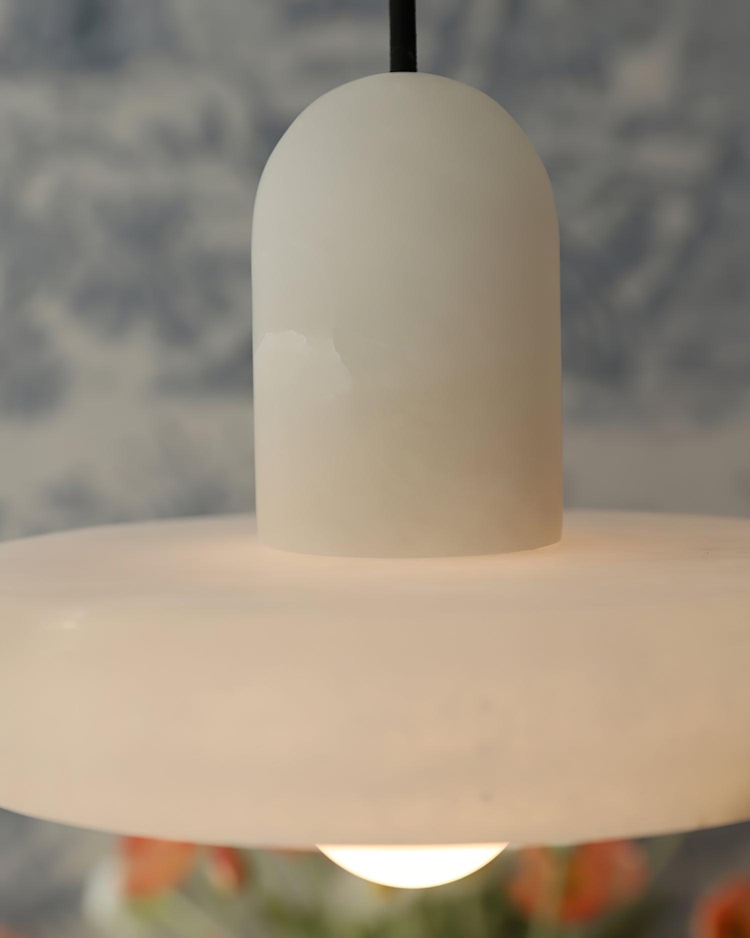 Lyvynos Stacked Alabaster Pendant Light - Lamp Outdoor