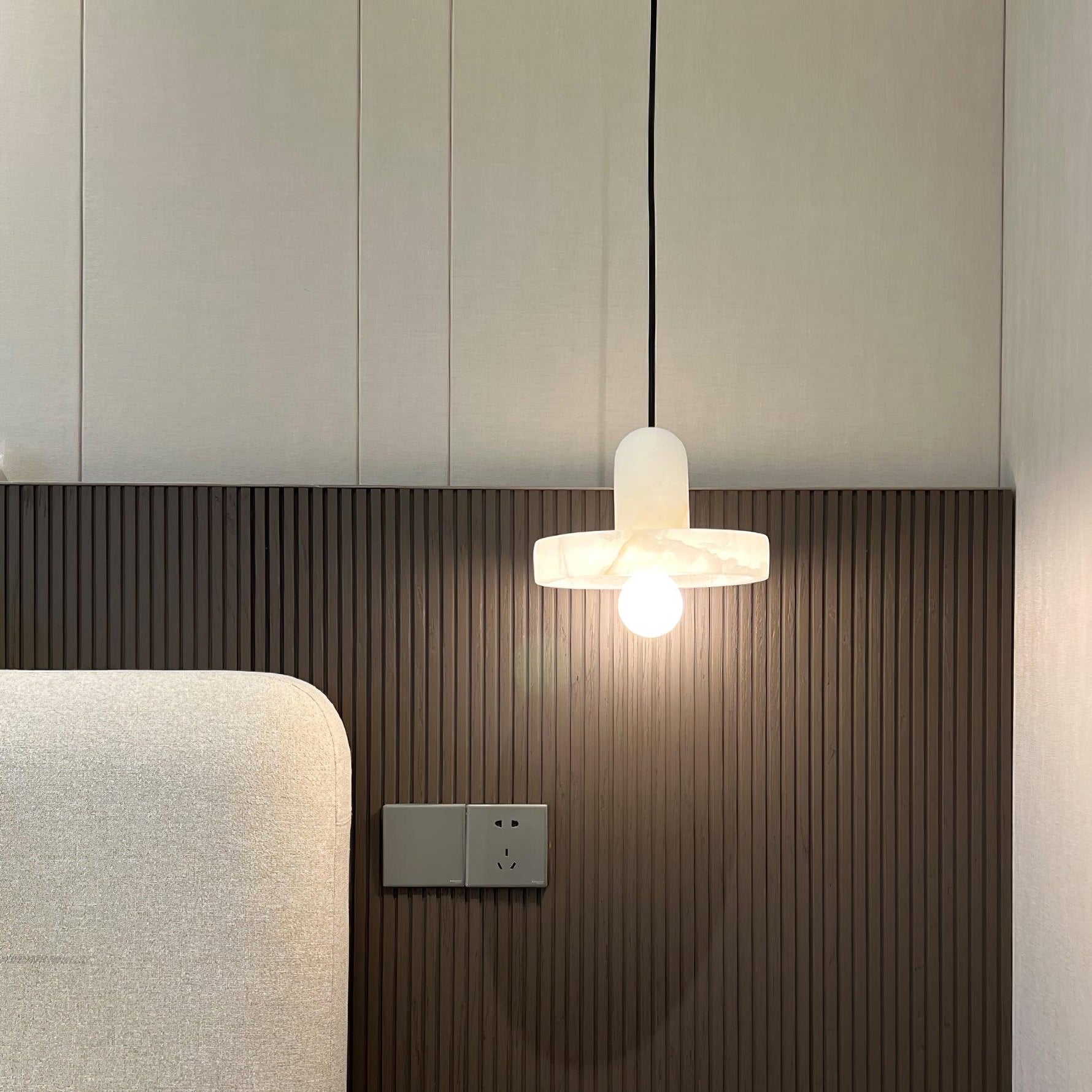 Lyvynos Stacked Alabaster Pendant Light - Lamp Outdoor