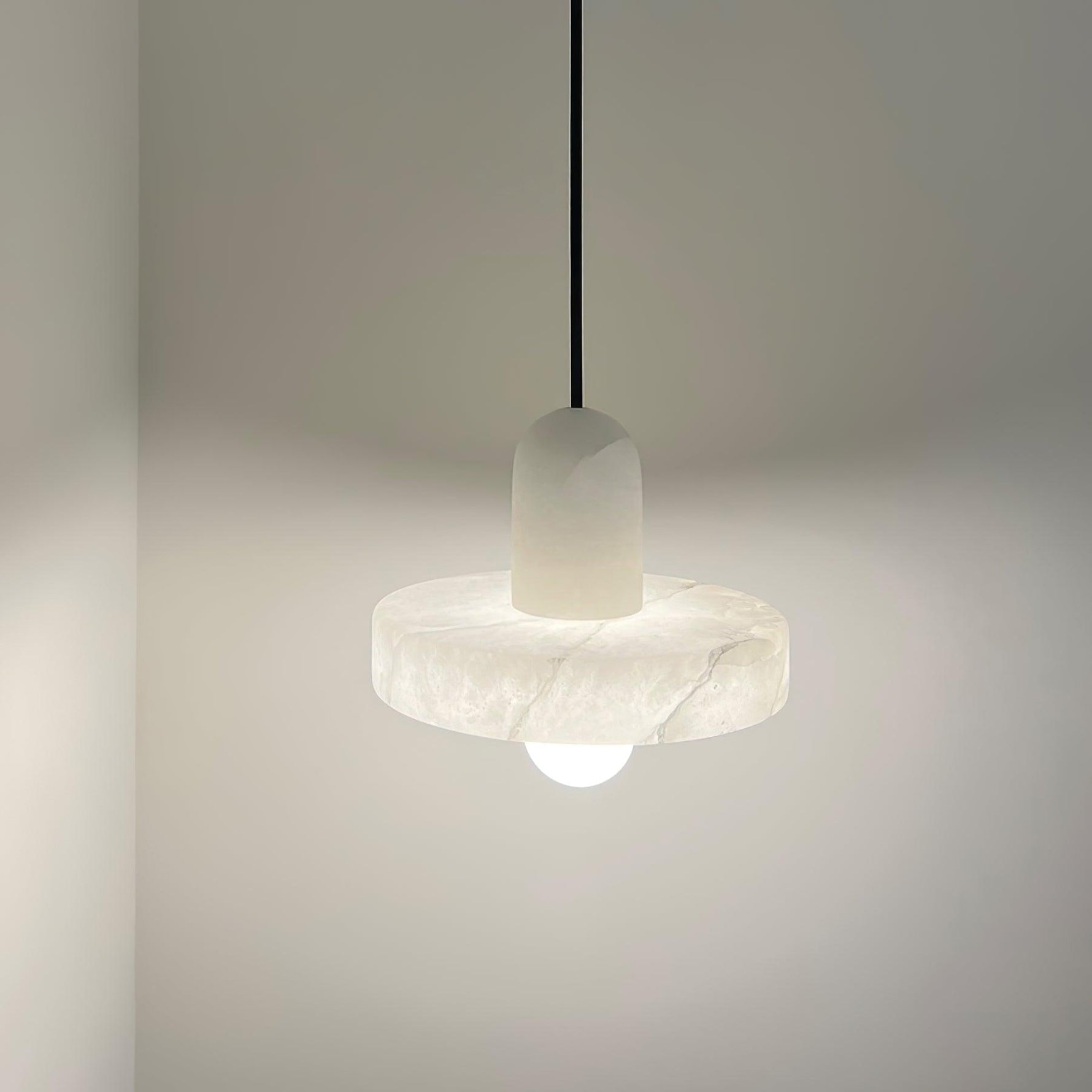 Lyvynos Stacked Alabaster Pendant Light - Lamp Outdoor