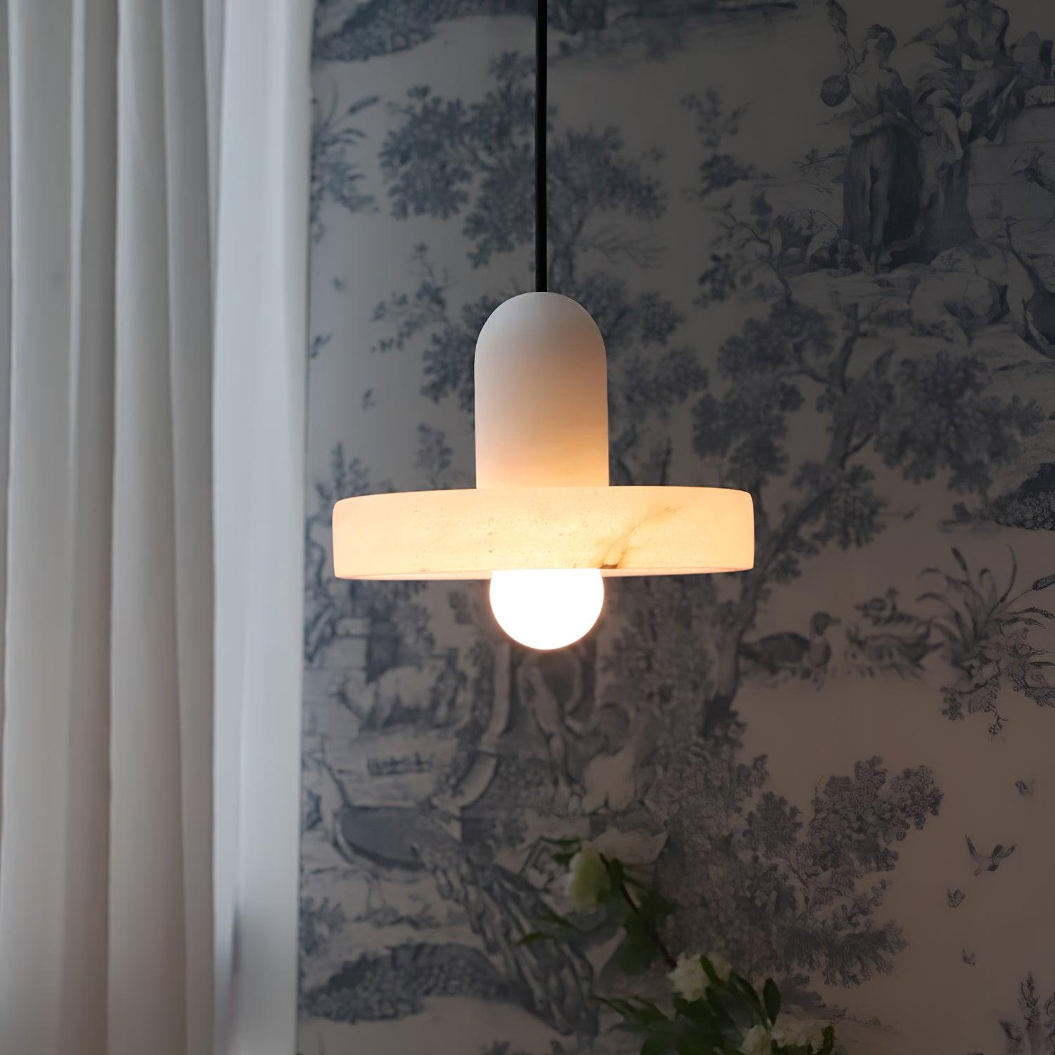 Lyvynos Stacked Alabaster Pendant Light - Lamp Outdoor