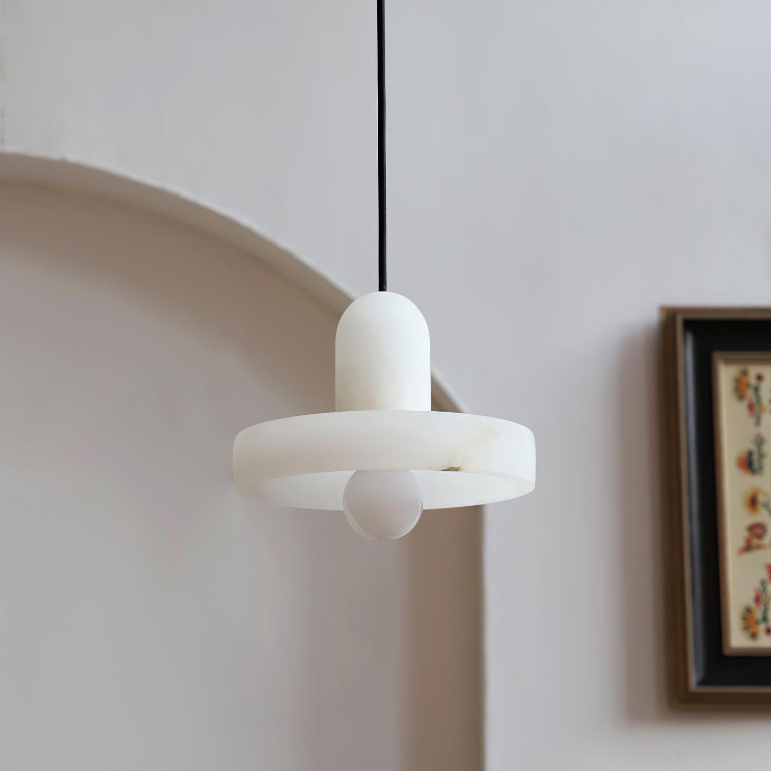Lyvynos Stacked Alabaster Pendant Light - Lamp Outdoor