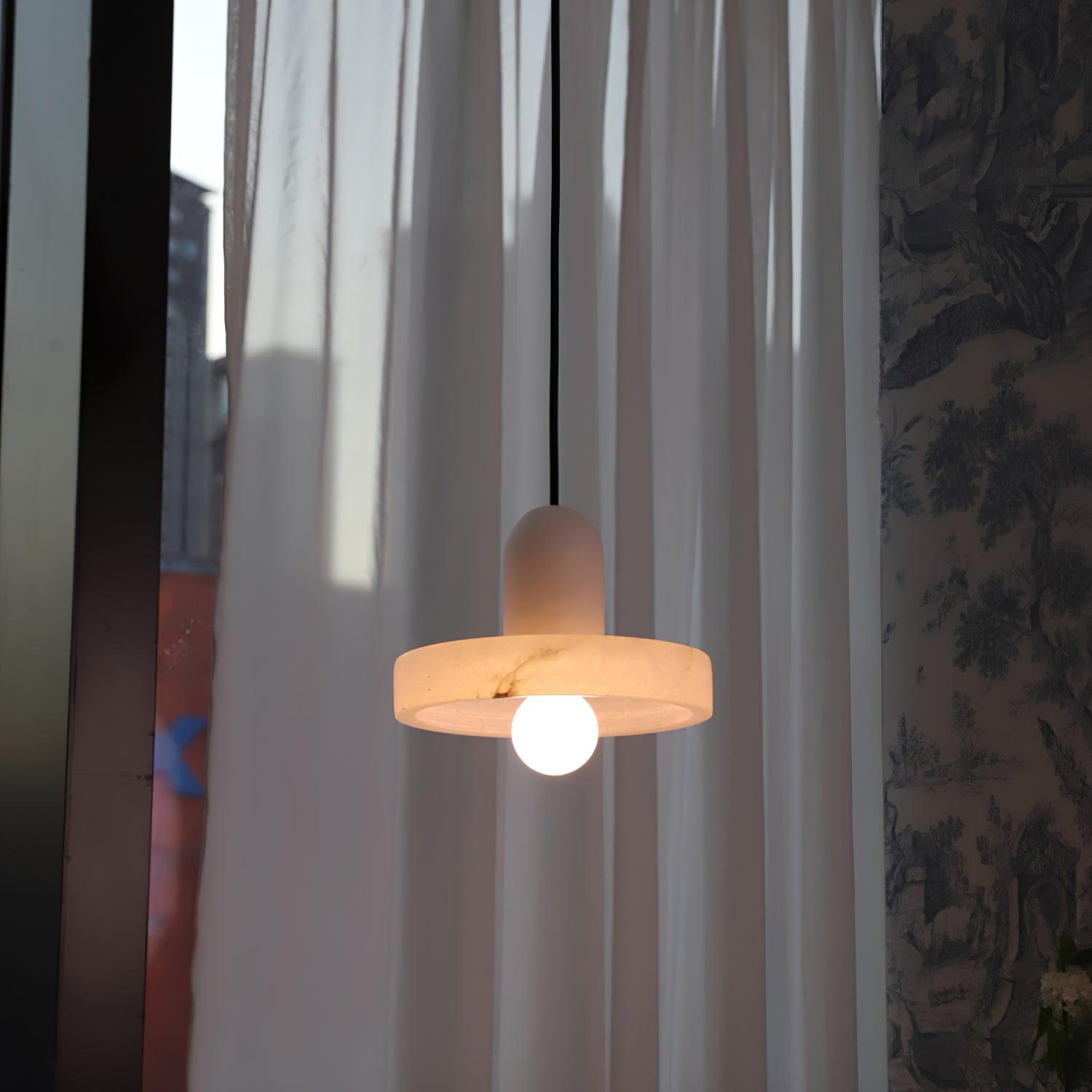 Lyvynos Stacked Alabaster Pendant Light - Lamp Outdoor