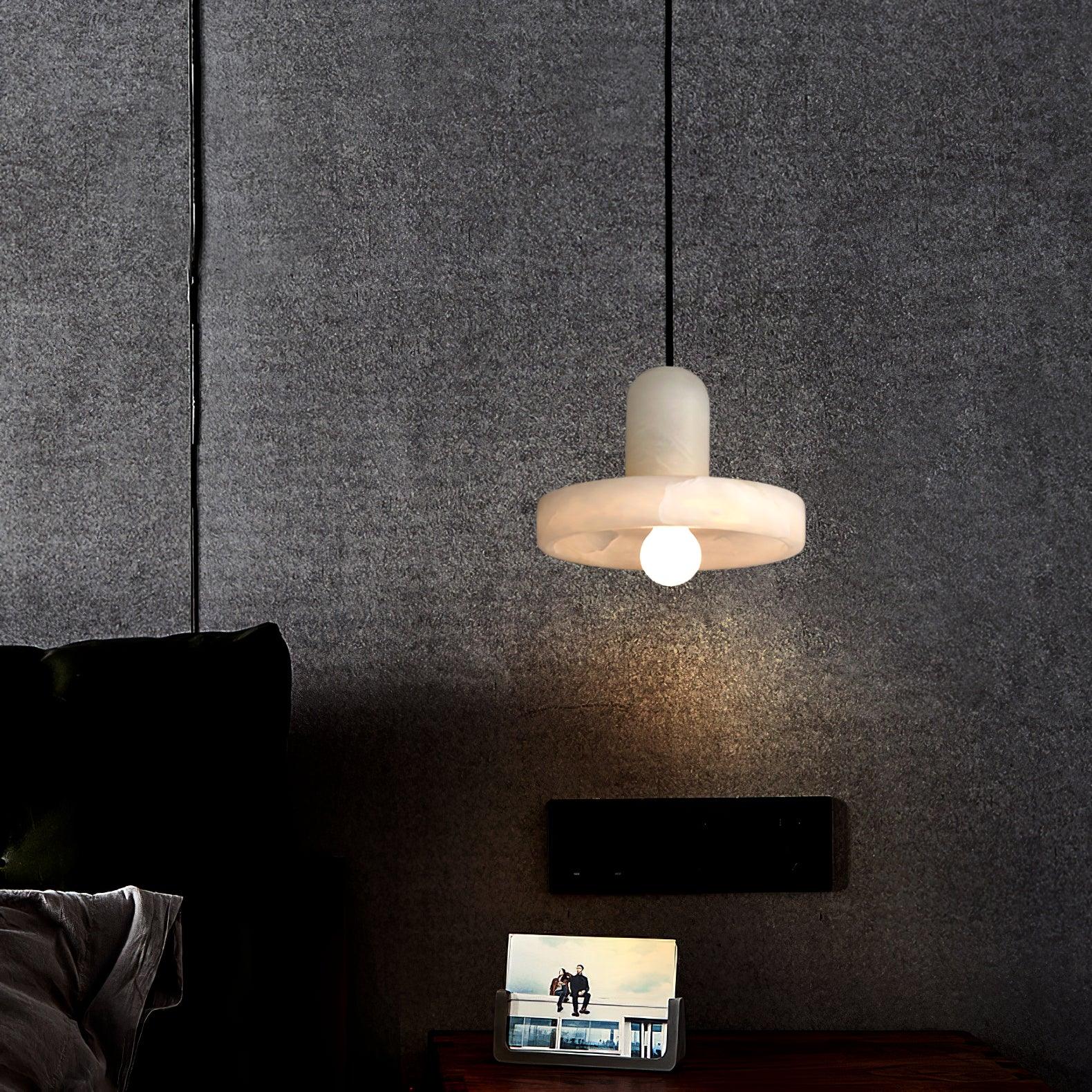 Lyvynos Stacked Alabaster Pendant Light - Lamp Outdoor