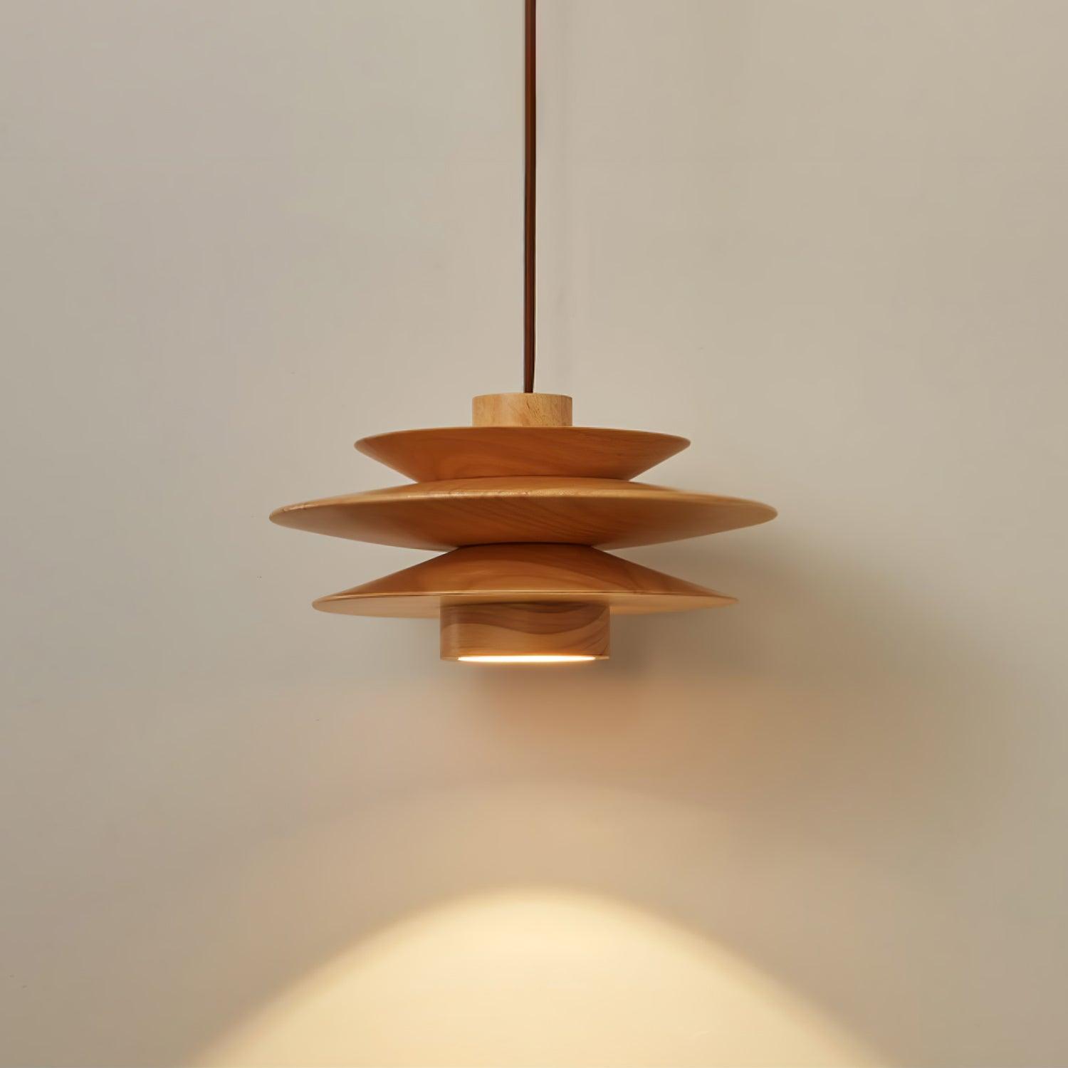Cascade Wooden Disc Pendant Lamp - Lamp Outdoor