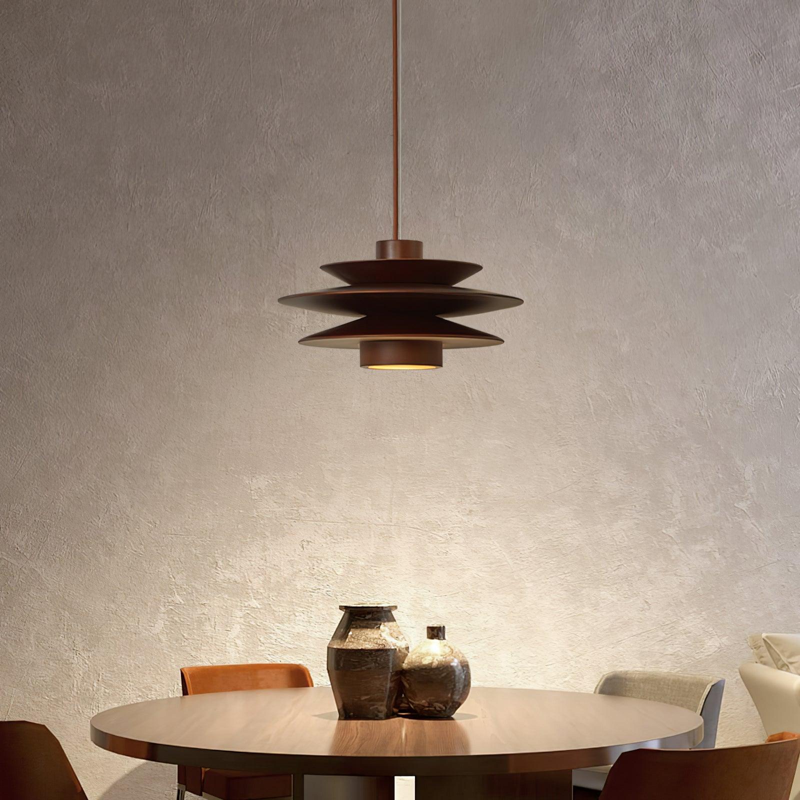 Cascade Wooden Disc Pendant Lamp - Lamp Outdoor