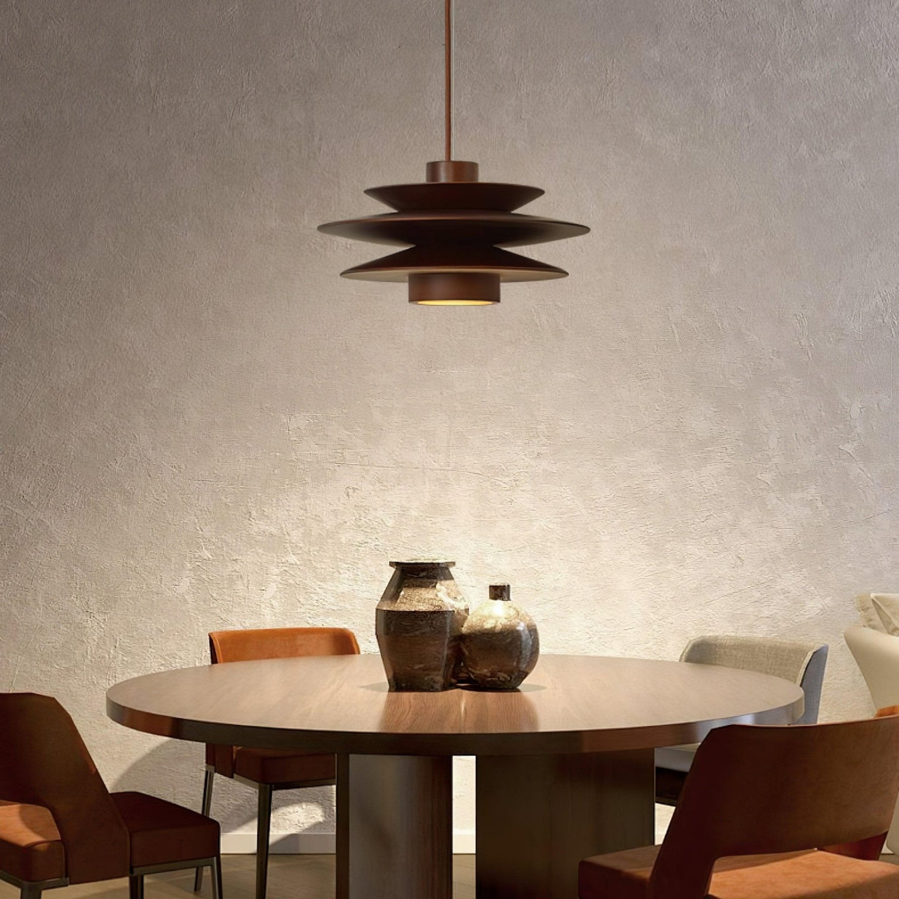 Cascade Wooden Disc Pendant Lamp - Lamp Outdoor
