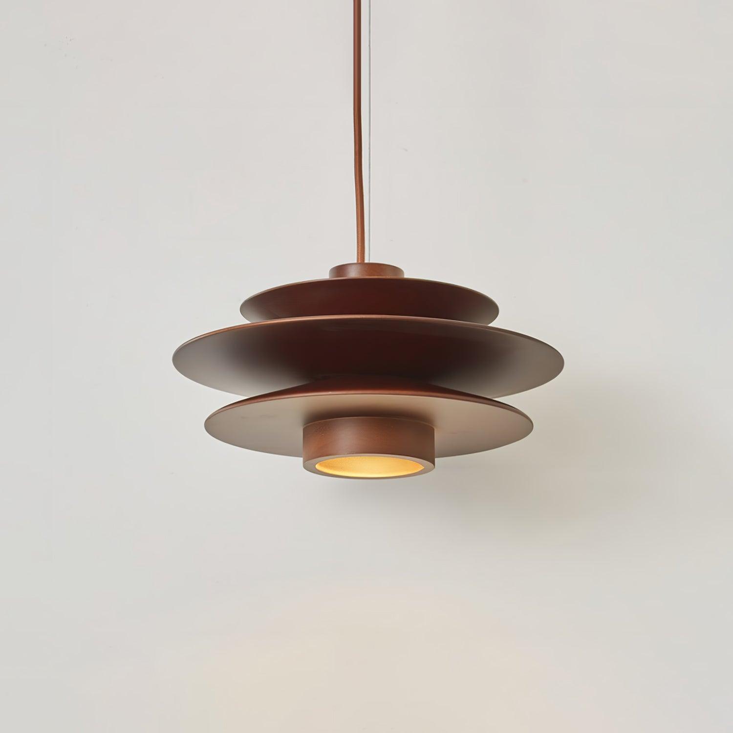 Cascade Wooden Disc Pendant Lamp - Lamp Outdoor