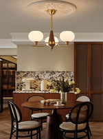 Celeste Sphere Walnut Chandelier - Lamp Outdoor