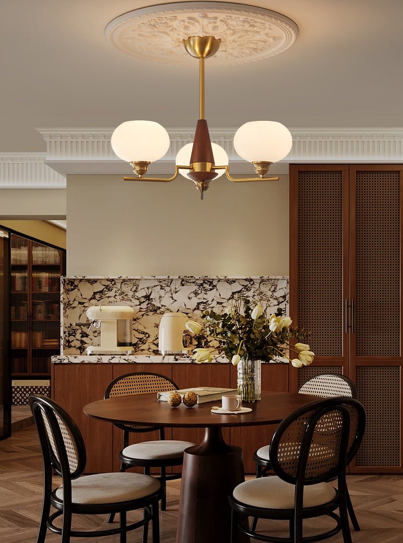Celeste Sphere Walnut Chandelier - Lamp Outdoor