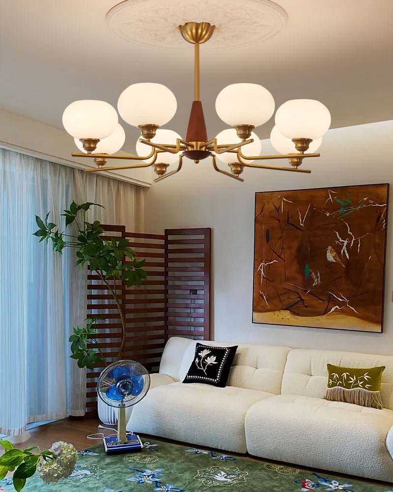 Celeste Sphere Walnut Chandelier - Lamp Outdoor